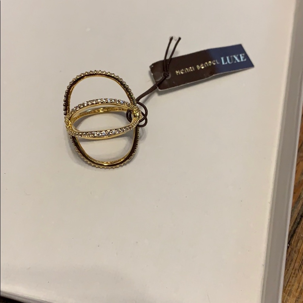 Henri Bendel Luxe Pave Orbital Cuff Ring